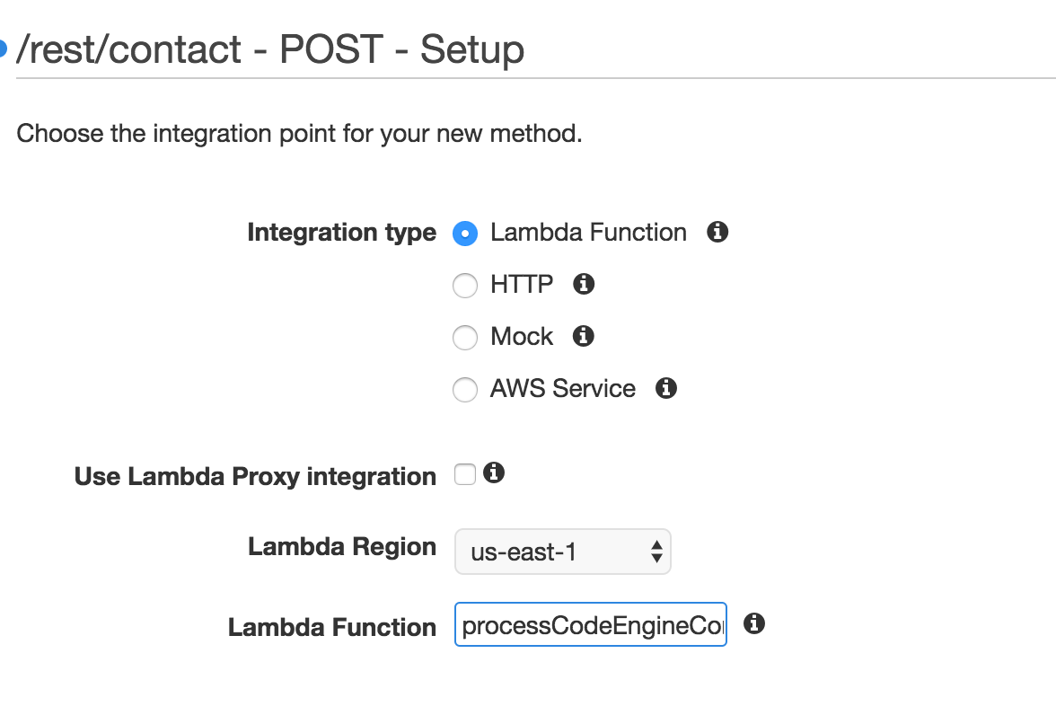 API Gateway Lambda Integration