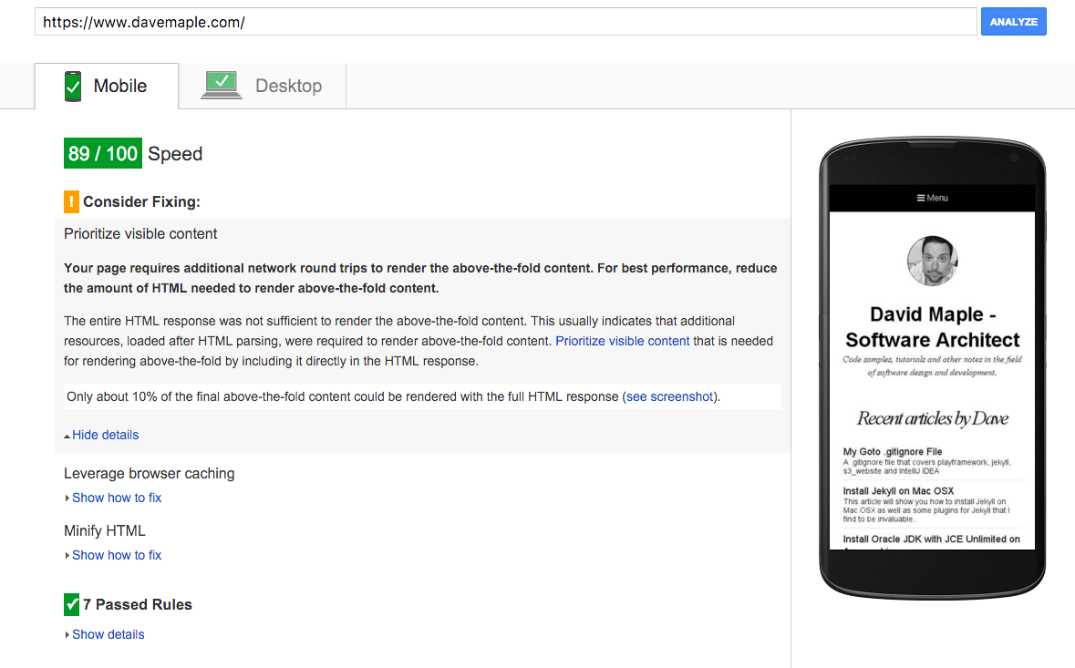 Final PageSpeed Optimization Score